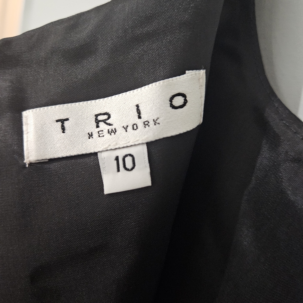 TRIO NY Black Sleeveless Sheath Dress Size 10 Classic Cocktail Little Black - Picture 9 of 13